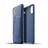 Mujjo Full Leather Wallet Case - etui skórzane do iPhone 11 Pro Max (niebieskie)-755456