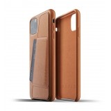 Mujjo Full Leather Wallet etui skórzane iPhone 11 Pro Max brązowe