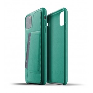 Mujjo Full Leather Wallet Case - etui skórzane do iPhone 11 Pro Max (zielone)-755457