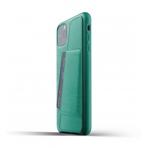 Mujjo Full Leather Wallet etui skórzane do iPhone 11 Pro Max (zielone)-1