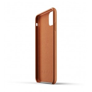 Mujjo Full Leather Wallet etui skórzane iPhone 11 Pro Max brązowe front