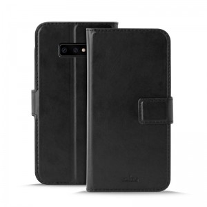 PURO Booklet Wallet Case - Etui Samsung Galaxy S10e z kieszeniami na karty   stand up (czarny)-7818082