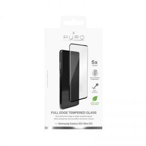 PURO Premium Full Edge Tempered Glass Case Friendly - Szkło ochronne hartowane na ekran Samsung Galaxy S21 Ultra