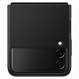 Oryginalne etui Samsung EF-VF711LBEGWW do Galaxy Flip 3 Black Leather Cover