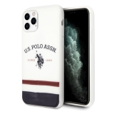 US Polo Tricolor Pattern Collection etui na iPhone 11 Pro Max białe