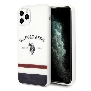 US Polo Tricolor Pattern Collection etui na iPhone 11 Pro białe
