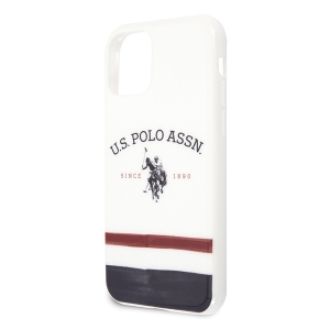 US Polo Tricolor Pattern Collection etui na iPhone 11 Pro białe