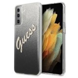 Guess Glitter Gradient Script - Etui Samsung Galaxy S21+ (czarny)-2455996