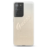 Guess Glitter Gradient Script - Etui Samsung Galaxy S21 Ultra (złoty)-2456021
