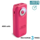 PURO Universal External Fast Charger Battery - Uniwersalny Power Bank 4000 mAh, 2 x USB, 2.4 A (różowy)-257351