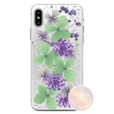 PURO Glam Hippie Chic Cover - Etui iPhone XR (prawdziwe płatki kwiatów zielone)-268833