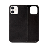 Crong Essential Cover - Etui ze skóry ekologicznej iPhone 12 / iPhone 12 Pro (czarny)-2761123