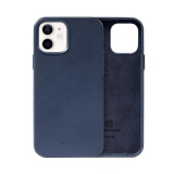 Crong Essential Cover - Etui ze skóry ekologicznej iPhone 12 / iPhone 12 Pro (granatowy)-2761141