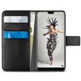 PURO Booklet Wallet Case - Etui Huawei P20 z kieszeniami na karty   stand up (czarny)-308880