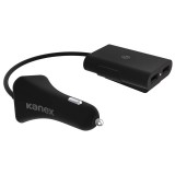 Kanex GoPower Sharable Car Charger - Ładowarka samochodowa 2 x USB, 2.4 A   HUB 2 x USB, 2.4 A, 2 m (Black)-322294