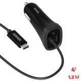 Kanex USB-C Car Charger - Ładowarka samochodowa z kablem USB-C, 3 A, 1.2 m   USB Port 1 A (Black)-322354