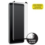 PURO Premium Full Edge Tempered Glass Case Friendly - Szkło ochronne hartowane na ekran Samsung Galaxy S9 (czarna ramka)