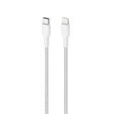 PURO Fabric Ultra Strong - Kabel w oplocie heavy duty USB-C / Lightning MFi 1,2m (biały)-3377995