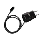 PURO Mini Travel Charger - Przenośna ładowarka sieciowa z kablem Micro USB (czarny)-339592