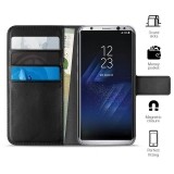 PURO Booklet Wallet Case - Etui Samsung Galaxy S8  z kieszeniami na karty   stand up (czarny)-431400