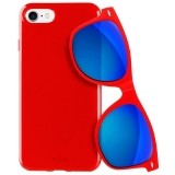 PURO Sunny Kit - Zestaw etui iPhone 8 / 7   składane okulary przeciwsłoneczne (czerwony)-431586