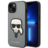 Karl Lagerfeld Saffiano Karl Head Patch Case – Etui iPhone 14 Plus (srebrny)-4370106