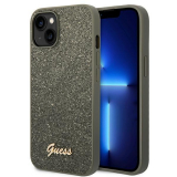 Guess Glitter Flakes Metal Logo Case – Etui iPhone 14 (zielony)-4370146
