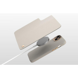 Moshi Overture MagSafe - Skórzane etui 3w1 z klapką iPhone 14 (Serene Gray)-4370586