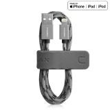 Momax Elite link - Kabel połączeniowy USB do Lightning MFi   elastyczny stojak, 2.4 A, 1 m (Grey)-451410