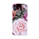 PURO Glam Geo Flowers - Etui iPhone Xs / X (Pink Peonies)-469417