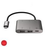 Kanex 4-Port USB Charging Hub with USB-C - Adapter z USB-C na USB 3.0 x 4   USB-C PD Port (Anodized Aluminum)-573897