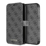 Guess Booktype 4G Charms Collection - Etui iPhone XR z kieszeniami na karty (szary)-648383