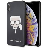Karl Lagerfeld Karl's Head Double Layers Glitter Case - Etui iPhone Xs Max (Black)-648436