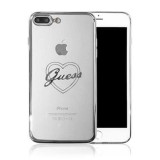 Guess Signature Heart - Etui iPhone 8 Plus / 7 Plus / 6s Plus / 6 Plus (srebrny)-649294