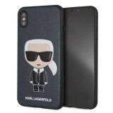 Karl Lagerfeld Iconic Karl Embossed - Etui iPhone Xs Max (granatowy)-649963