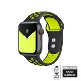 Crong Duo Sport Band - Pasek Apple Watch 38/40 mm (czarny/limonkowy)-890437
