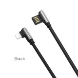 Borofone - kabel USB-A do Lightning z kątowymi wtyczkami, czarny-891020