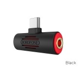 Borofone - adapter złącza USB-C na 1x USB-C 1x Audio Jack 3.5 mm, czarny-891127