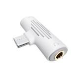 Borofone - adapter złącza USB-C na 1x USB-C 1x Audio Jack 3.5 mm, biały-891133