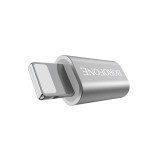 Borofone - adapter złącza micro USB na Lightning aluminium, srebrny-891159