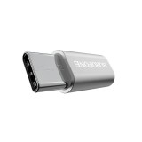 Borofone - adapter złącza micro USB na USB-C aluminium, srebrny-891166
