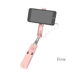 Borofone - selfie stick 76 cm z pilotem kablowym, różowy-891370