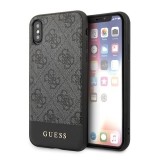 Guess 4G Bottom Stripe Collection - Etui iPhone Xs / X (szary)-939964