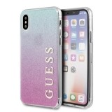 Guess Glitter Gradient - Etui iPhone Xs / X  (Pink/Blue)-939992