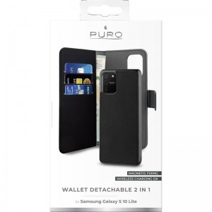 PURO Wallet Detachable - Etui 2w1 Samsung Galaxy S10 Lite (czarny)-1341595