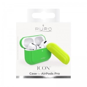PURO ICON Fluo Case - Etui do Airpods Pro z dodatkową osłonką (Fluo Green + Fluo Yellow Cap)-1446317