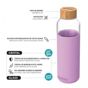 Quokka Flow -  Butelka na wodę ze szkła 660 ml (Lilac)-1881926