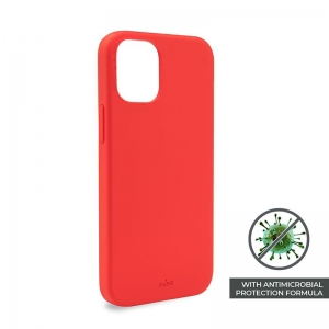 PURO ICON Anti-Microbial Cover - Etui iPhone 12 Mini z ochroną antybakteryjną (czerwony)-1949132