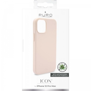 PURO ICON Anti-Microbial Cover - Etui iPhone 12 Pro Max z ochroną antybakteryjną (różowy)-1949214