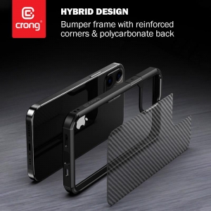 Crong Hybrid Carbon - Etui iPhone 12 Mini (czarny)-1949717